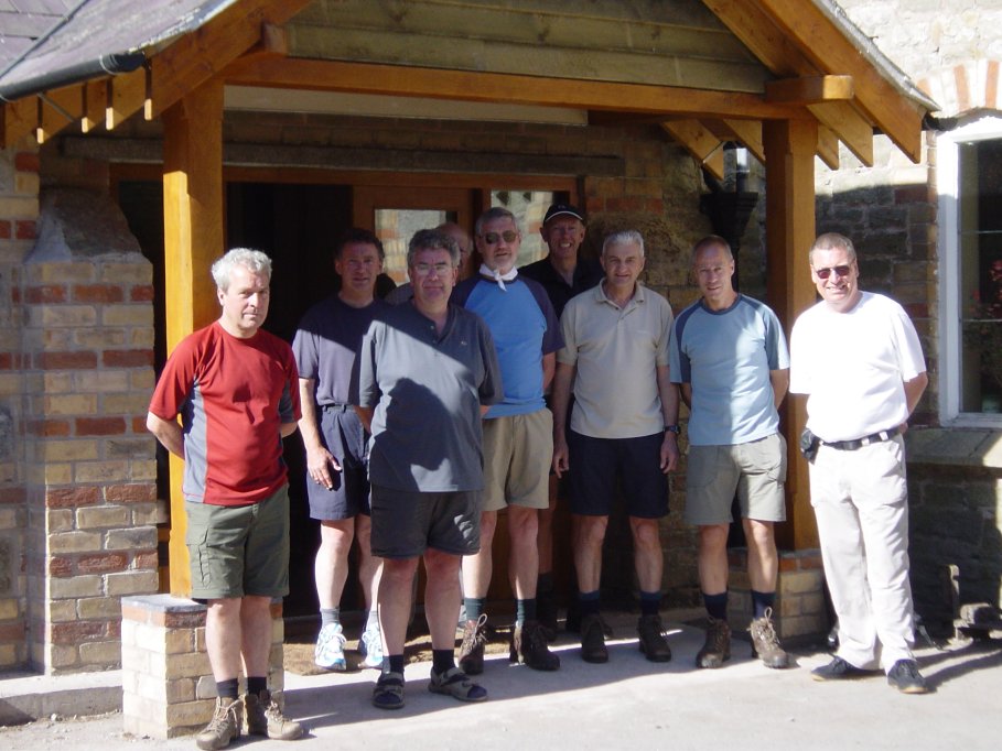 Group pic at Bridges. L to R - Richard, Graham, Dick, Norman, Pat, Steve, Andy, John & John S.